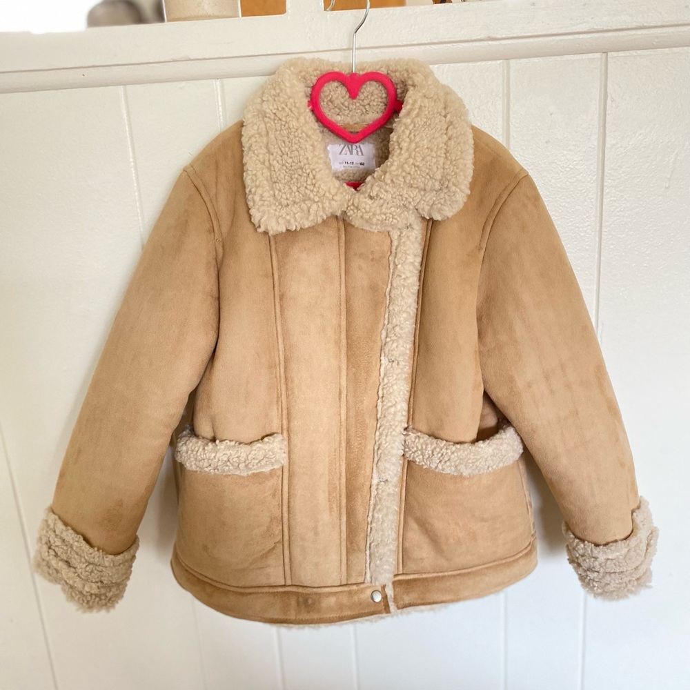 Zara Faux Sherpa Girls Jacket